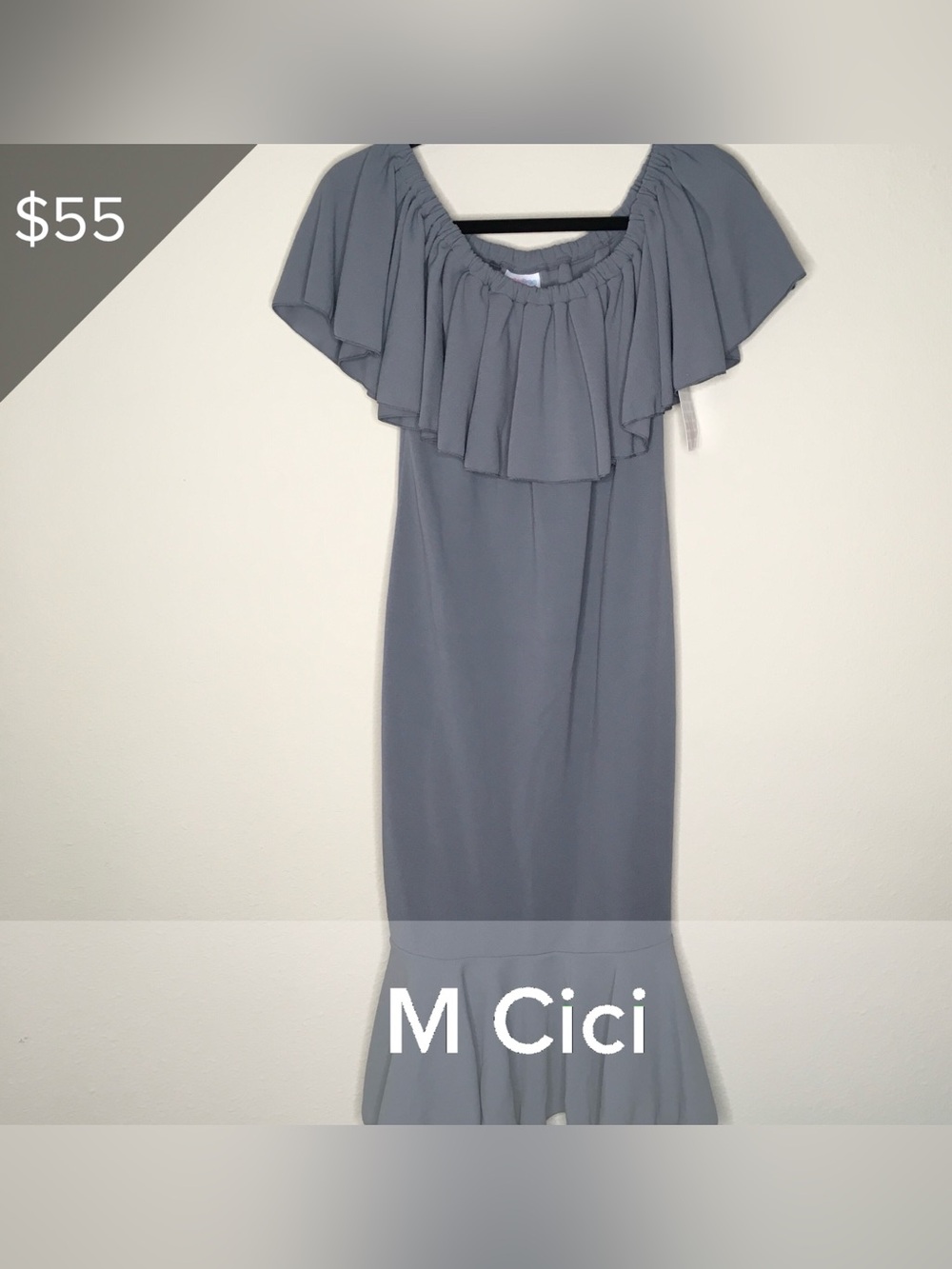 LuLaRoe Ruffle Dress in Slate Gray M